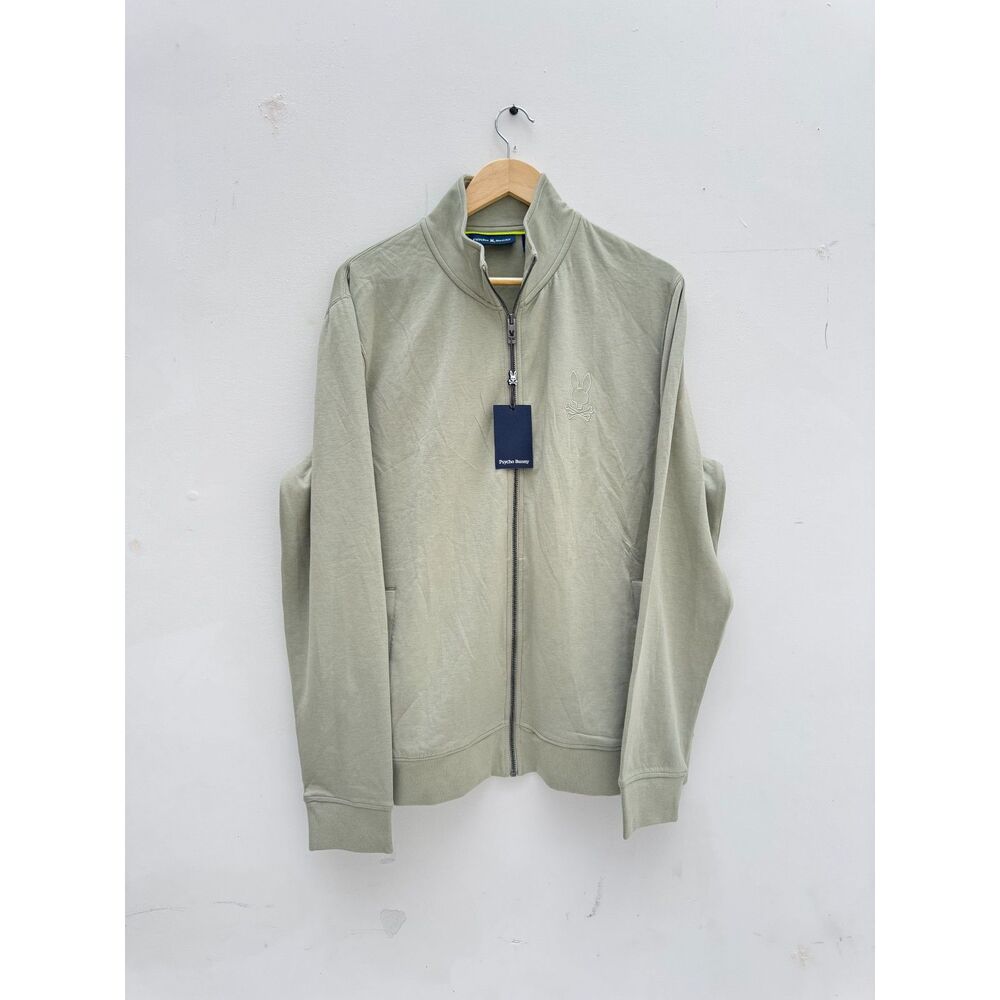 NWT Psycho Bunny Lyons High Collar Full Zip Jacket Seagrass Large